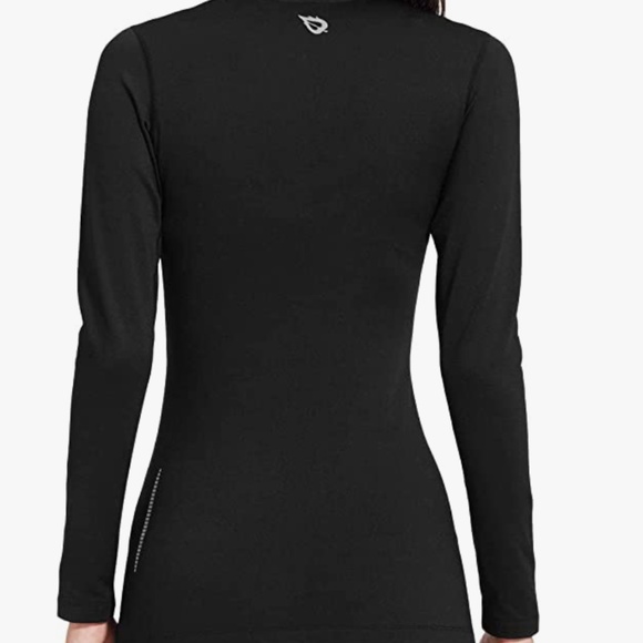 BALEAF Women's Fleece Thermal Mock Neck Long Sleeve Running Shirt XL - Picture 3 of 8